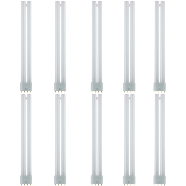 Sunlite FT24DL/841/10PK Compact Fluorescent 24W Twin Tube Light Bulbs, 4100K