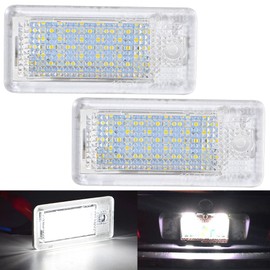 KATUR 2 x Error White 6000K 18 LED Car License Number Plate Light Lamp For Aud A3 S3 A4 S4 B6 B7 A6 S6 A8 Q7