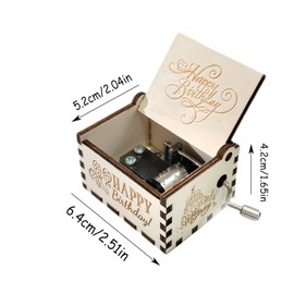 Hoshisea Hand Crank Wooden Music Box, Retro Music Box, Suitable as a Birthday Gift, Valentine's Day Gift, Anniversary Gift, Gift for Family and Friends (White)