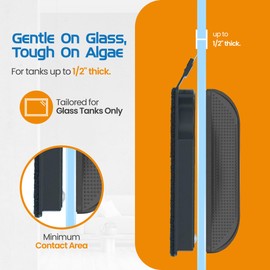 FLIPPER Float Standard Magnetic Aquarium Cleaner – 2-in-1 Flip Scrubber and Scraper, Floating Design with Strong Magnets for Cleaning Algae and Debris on Glass and Acrylic Tanks up to 1/2" (12mm)