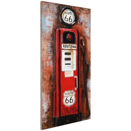 Empire Art Direct "Gas Pump" Mixed Media Hand Painted Iron Wall Sculpture by Primo