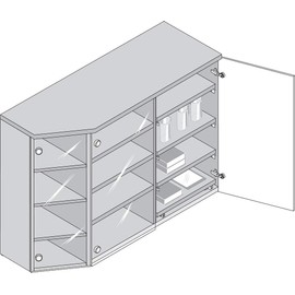Gedotec Glass Door Hinge Pot Hinge Corner Stop for Glass Doors | Blum Hinge 75T4100 with Automatic Closing | Clip Top Furniture Hinge with Mounting Plate | Pack of 2 Pot Hinges 94° for Glass Showcases