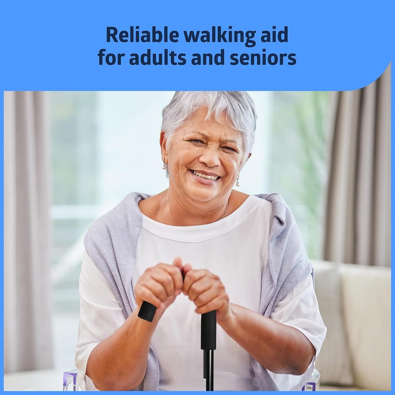 Medline Aluminum Cane Walking Aid is Portable & Lightweight, Helps