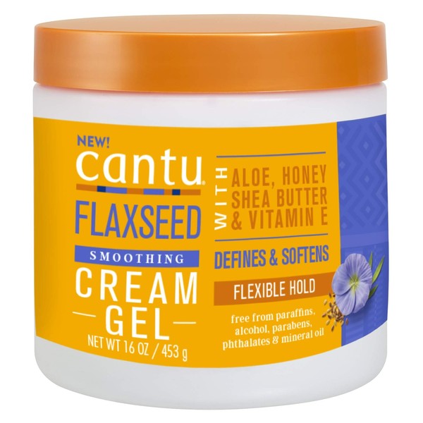 Cantu Flaxseed Cream Gel 16 Ounce Jar (Pack of 3)