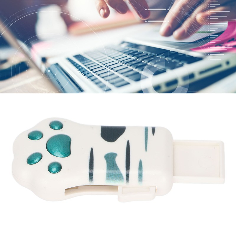 Memory Stick Olive Green Tabby Pattern Cat Paw Shape USB