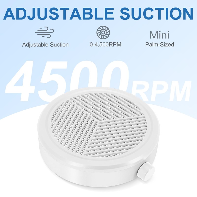 Mini Nail Dust Collector, Adjustable Suction, Powerful Nail Vacuum Dust
