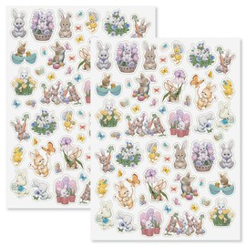 Current Easter Bunnies & Chicks Morehead Sticker Variety Pack -2 Sheets, 116 Assorted Stickers for Kids, Teachers, School, Scrapbooking, Journals, Monthly Planners, Calendars, Crafts & Greeting Cards