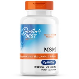 Doctors Best MSM, Supports Hair, Skin, Nails, & Joints, Non-GMO, Gluten Free, Vegan 120 Tablets