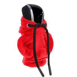 Grevosea Gear Shift Hoodie, Universal Car Shift Knob Cover Gear Shift Cover Shift Knob Hoodie Car Decor Cute Car Accessories for Women Auto Interior Accessories Fit Most Cars (Red)