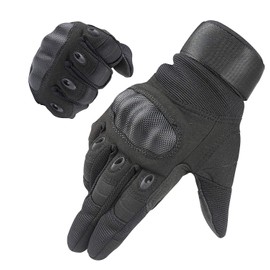HIKEMAN Full Finger Half Finger Gloves for Men Women Touch Screen Hard Knuckle Gloves for Outdoor Sports Work Suitable for Cycling Motorcycle Hiking Climbing Lumbering Heavy Industry(Black, L)