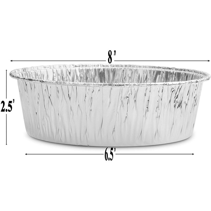 Diplastible (50 count) 8-Inch Disposable Round Aluminum Dutch Oven Liner