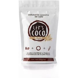 LET'S COCO Exfoliante Corporal Super Tonificante, Let’s Coco Black - Exfoliante de Café, Anti-Celulitis, Para Uso en Todo el Cuerpo - Contenido Neto 200 Gr – 7 Oz