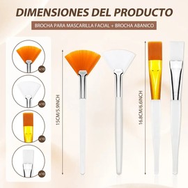 40pzs Para Facial Serum Acido Spa Brochas Mascalilla Blanco