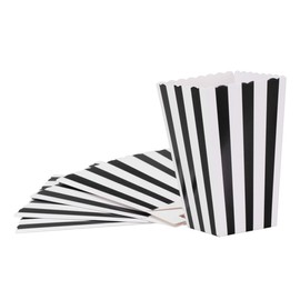 ULTECHNOVO Popcorn Holder Cartons 24pcs Black White Snack Boxes Containers for Parties Decorative
