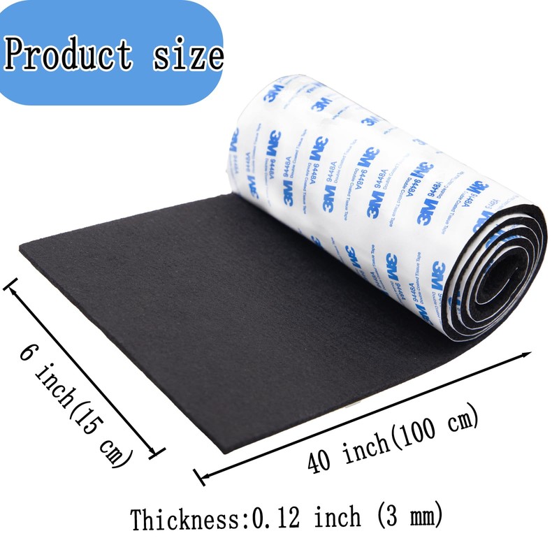 Cuttable Felt Furniture Pads with Sticky Backing,40x6 inch Self Adhesive