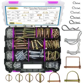 202PCS Hitch Pins Clip Pins, Linch and PTO Pins for Trailers Tractors Trucks Towing Mowing, Farm Equipment, Snow Plows, Lawnmowers Garage, Heavy Duty Trailers Accessories Tractor Attachments