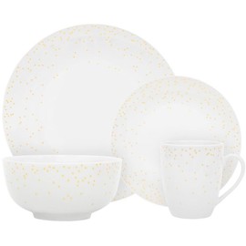 Pemberly Row Porcelain Dinnerset 16 Piece in Coupe Diamond Confetti