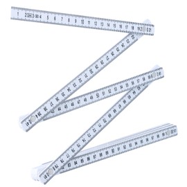 Folding Ruler Plastic Meter Stick with Scale, 2m Length Double-Sided Metric Scale Measuring Rulers, 10 Segments Expandable Fold Measure Rule Home Workshop Foldable Carpentry Construction Tool (White)