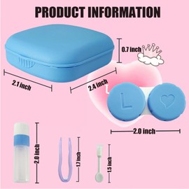 Erewa 4 Pack Colorful Contact Lens Case Kit with Mirror Durable, Compact, Portable Soak Storage Kit(Multi Color)