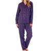 Slenderella Ladies Purple Check Pyjamas Button Up Top & PJ