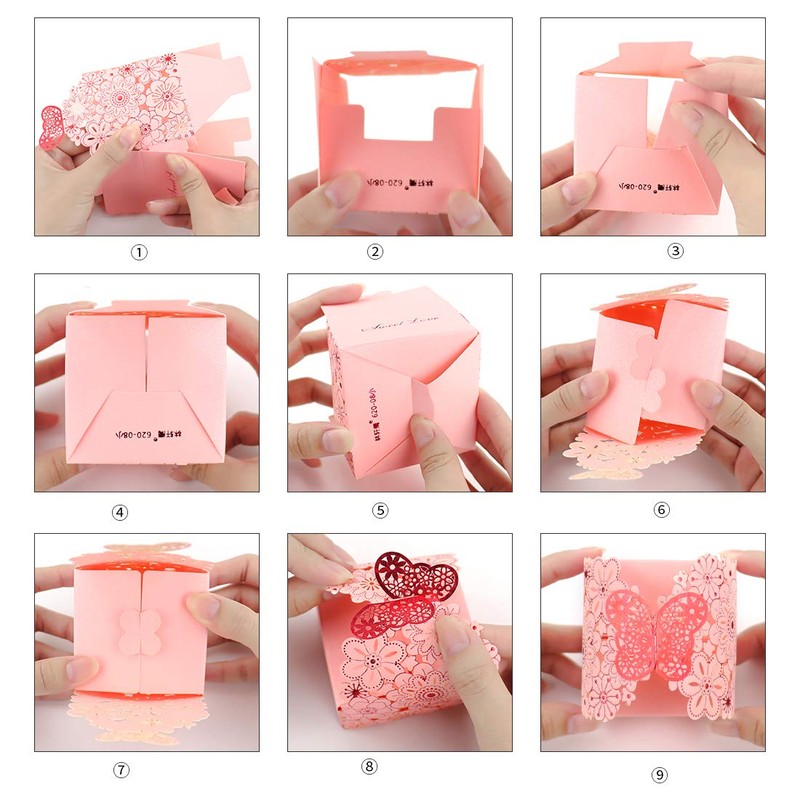 Kslong - Juego de 50 Cajas de Regalo para Galletas,
