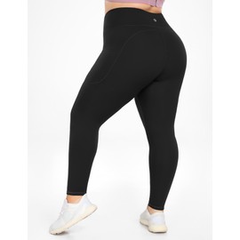 IUGA Buttery Soft Plus Size Leggings for Women No Front Seam Leggings with Pockets for Women Tummy Control Yoga Pants 3X 4X Black
