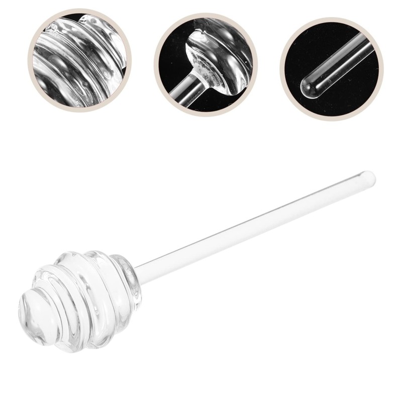 CALLARON 5.34“ Glass Honey Dipper Stick Clear Honey Stirring Stick