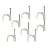 White Round Cable Clips with Fixing Nail K-Type 50pcs (16mm)