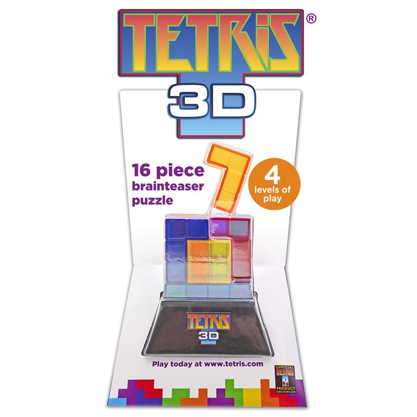 IDEAL | Tetris 3D game: 16 piece brainteaser puzzle | Strategy Game | Tetris | For 1 Player | Ages 6+