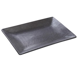 Yanco DB-408 Diamond Black Collection 8" x 5.5" Rectangular Plate, Matte Glaze (Pack of 36)