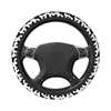 Black and White Cow Skin Steering Wheel Cover Universal 15