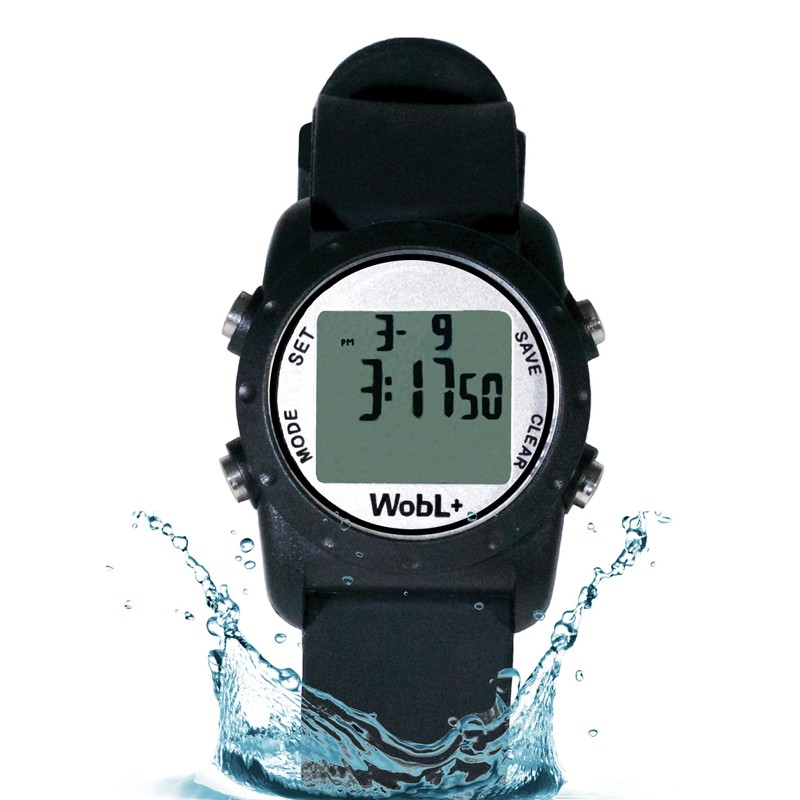 WobL+ Waterproof Vibrating Watch (BLACK), Potty Reminder, Pill Reminder