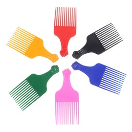 IWOWHERO 6pcs Wide Tooth Hair Detangler Combs for Men Women Anti-static Hair Styling Tool Plastic Material Comfortable Handle