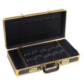 CNCEST Barber'S Tools Travel Case, Portable Handle and Safety Lock Carrying Case, Hair Kit Toolbox Aluminum Organizer with 21.65x10.63x3.94 Inches (Gold)