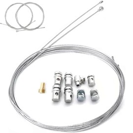 Jushion Universal Cable Repair Kit, 2 Pieces 2 m Motorcycle Universal Cable Pulley, Universal Repair Kit Bowden Cable, Throttle Cable, Shift Cable, Clutch Cable with 9 x Nipple for Bicycle, Scooter,