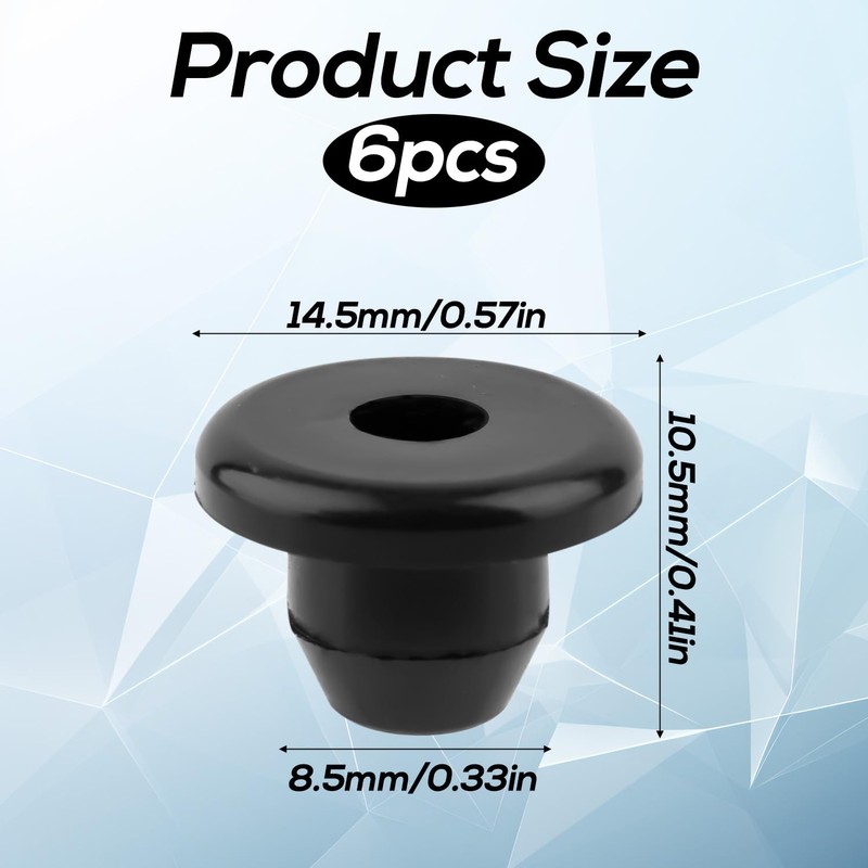 BOXOB 6pcs Rubber Jack Oil Plug, 0.33in Flat Head Waterproof