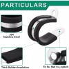 OURU 30Pcs 1/2 Inch Stainless Steel Cable Clamps,Rubber Coated Cushioned