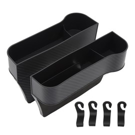 KIMISS Car Seat Gap Filler, 2pcs Universal Car Seat Crevice Storage Box Multifuncional Side Pocket para Teléfono Cp Cards Keys