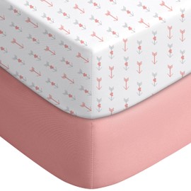 Yoofoss Baby Crib Sheets for Boys Girls, Fitted Crib Sheet 2 Pack for Standard Crib and Toddler Mattress, Super Soft Microfiber Baby Sheet 28x52x8in(Arrow)