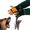 FelRelWel Animal Handling Gloves,23.6" Long Sleeves Gauntlet,Safety Work Glove, Cowhide