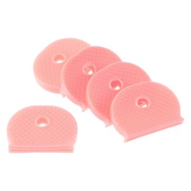 PATIKIL Key Caps Covers, 30 Pack Keys Ring Coding Tags Identifiers PVC Case Shell Protector for Office House Apartment, Light Pink