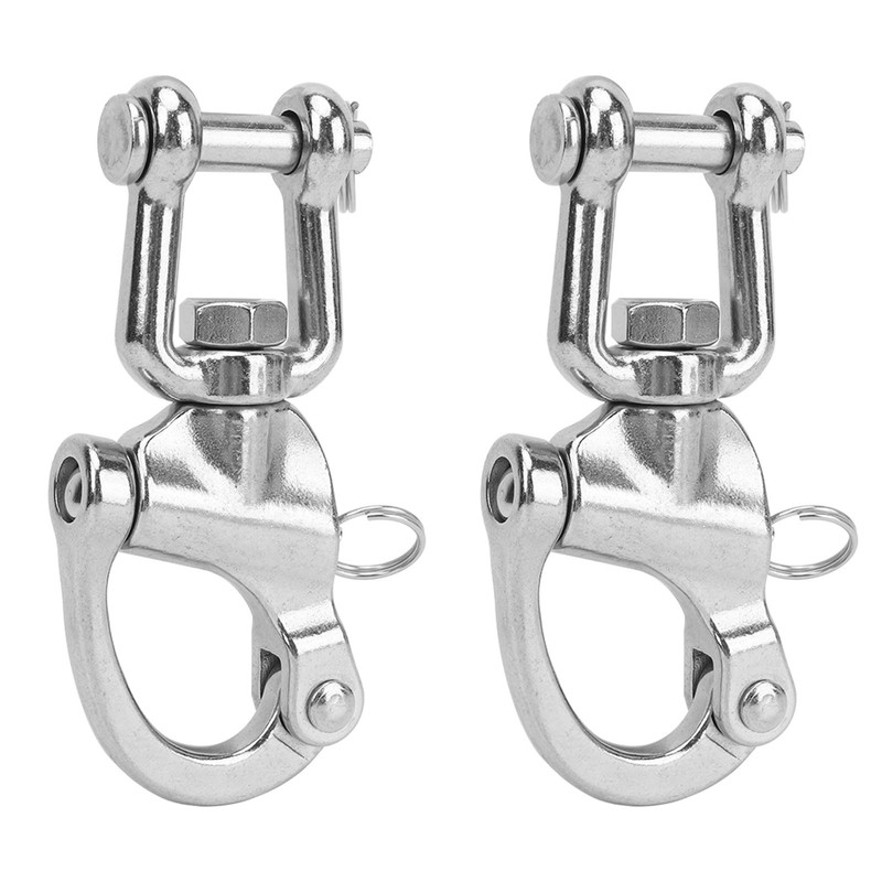 2PCS Snap Shackle 316 Stainless Steel Quick Release High Strength