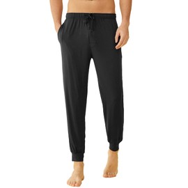 Latuza Men's Viscose Jogger Pajama Pants Lounge Bottoms XL Black