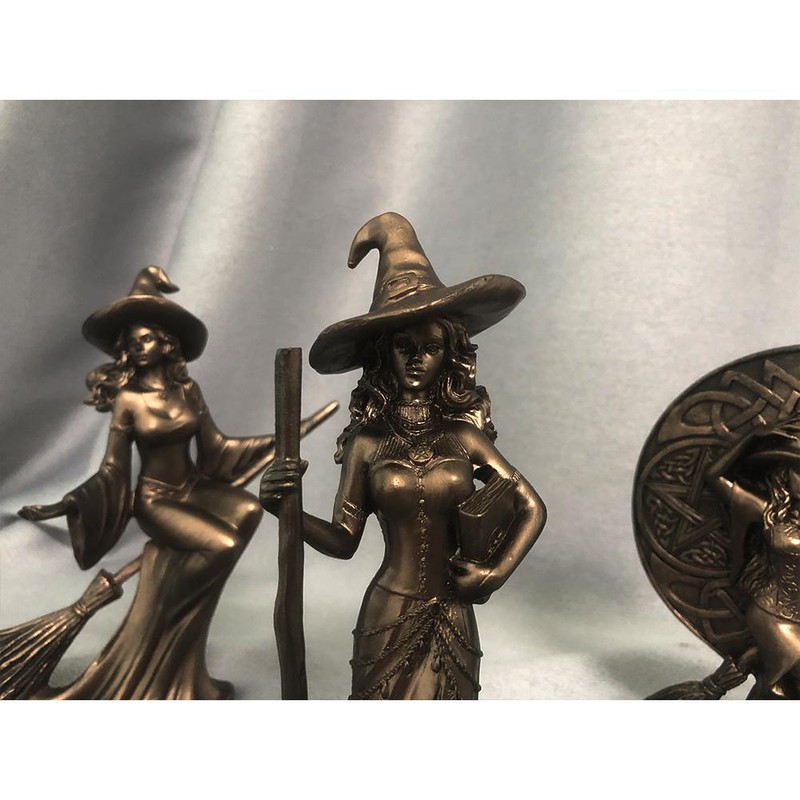 Copper Plated Witch Resin Crafts Home Decor Witch Wizard Resin