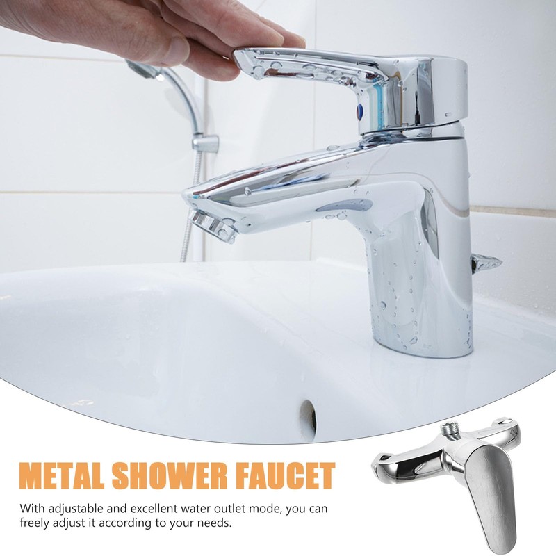Healeved 3370106LNI Silver Wall Mount Bathtub Shower Faucet with 2