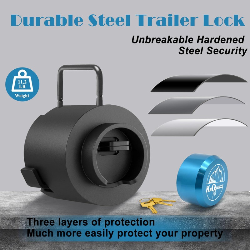 Kaowuzz Trailer Lock, Heavy Duty Trailer Ball Lock Fits 2