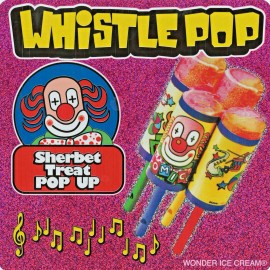 Whistle Pop Wonder Ice Cream push up sticker 6"x6". Ice Cream Truck Decal