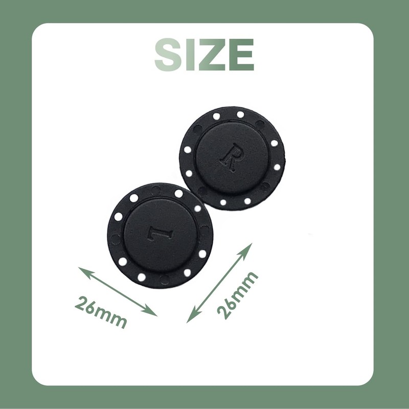 6 Pairs (3 Black + 3 White) Magnetic Snaps for