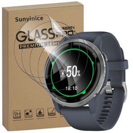 Sunyinice 4 Stück Schutzfolie für Garmin Venu 2 Panzerglas, displayschutz für Garmin Venu 2 Schutzglas, Weich TPU schutz glas folie, HD Anti-Fingerabdruck, Keine Blasen Kratzfest Glasfolie