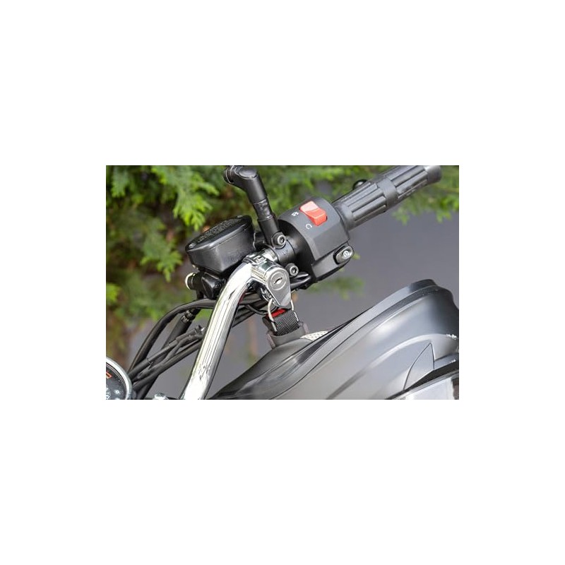 キジマ(Kijima) 汎用 バイクパーツ ヘルメットロック ホルダー ハンドルクランプタイプ スチール製 盗難防止 22.2mm/25.4mm メッキ